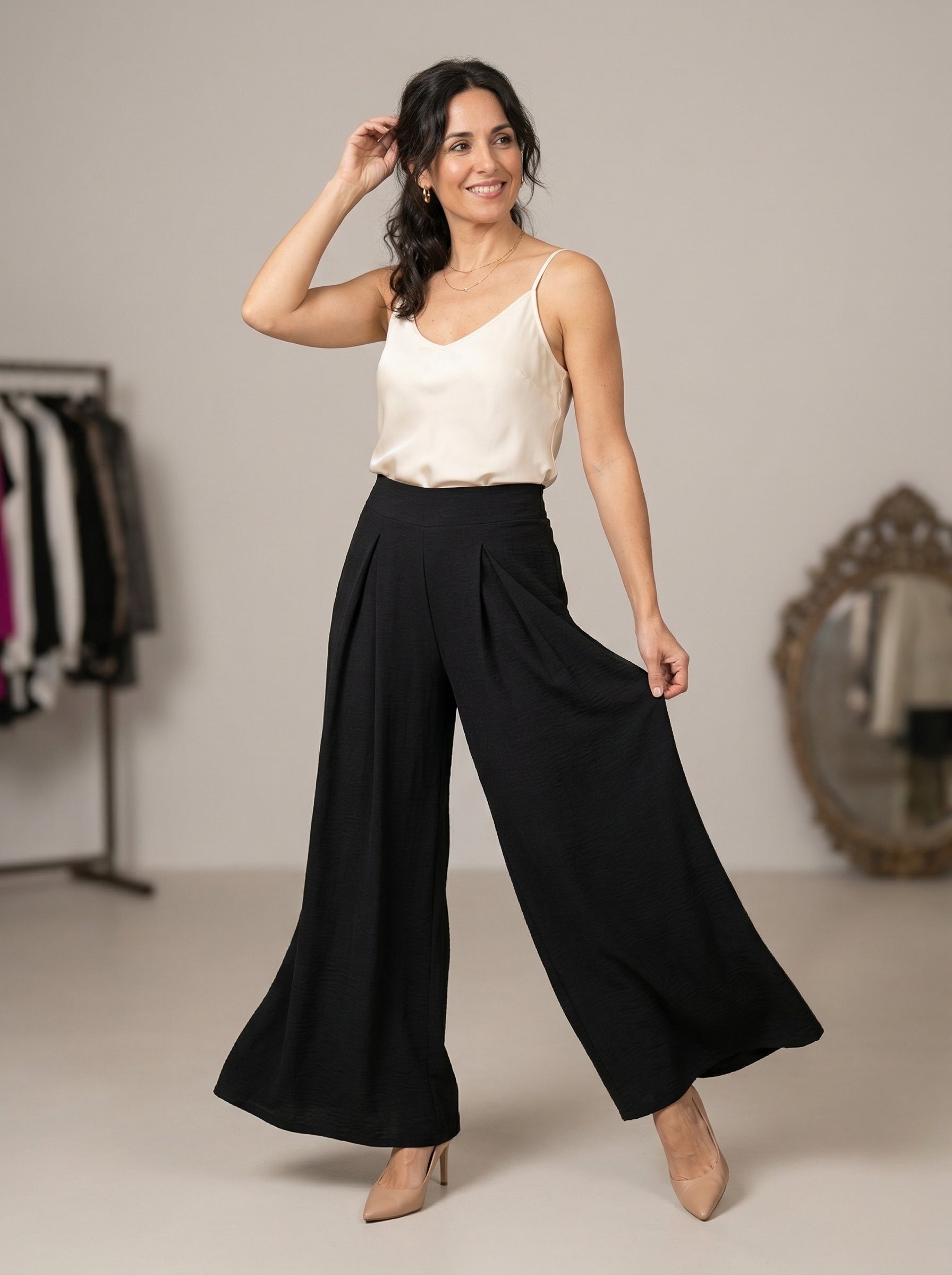 Pantalon chic à jambes larges