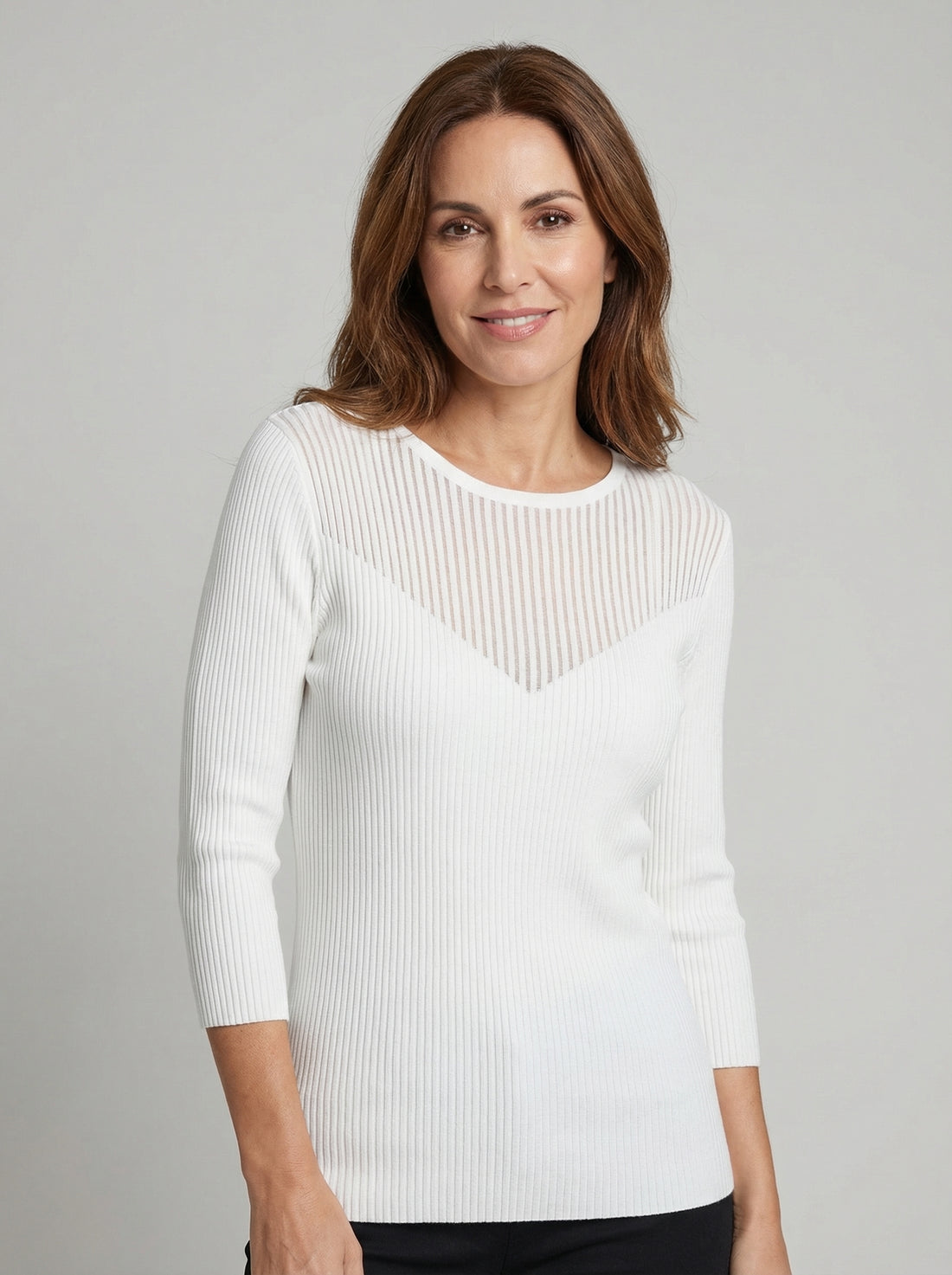 Top canalé detalle transparente