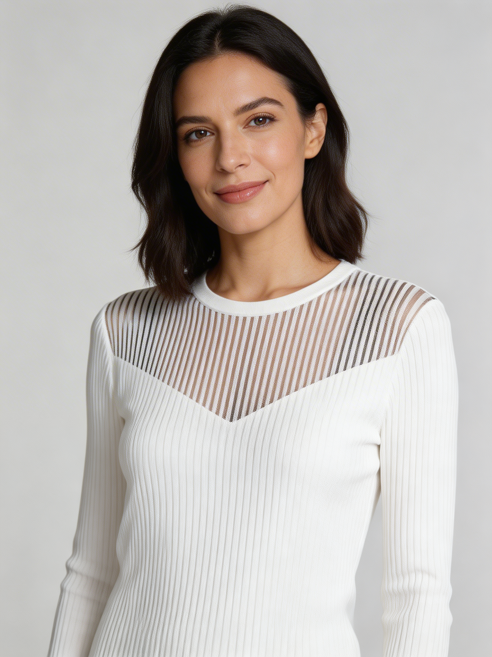 Top canalé detalle transparente