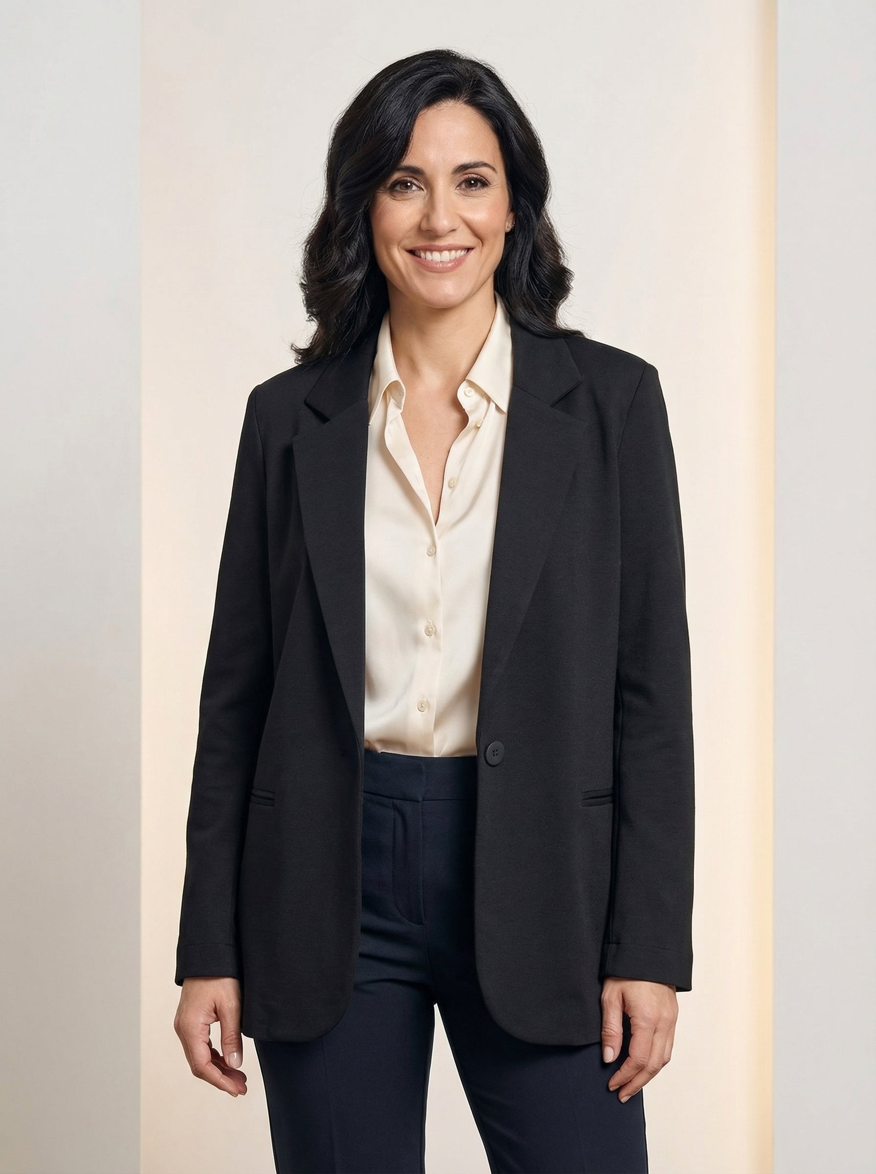 Blazer noir grisé un bouton