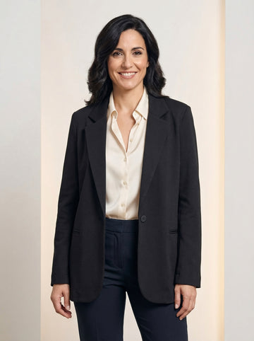 Blazer noir grisé un bouton