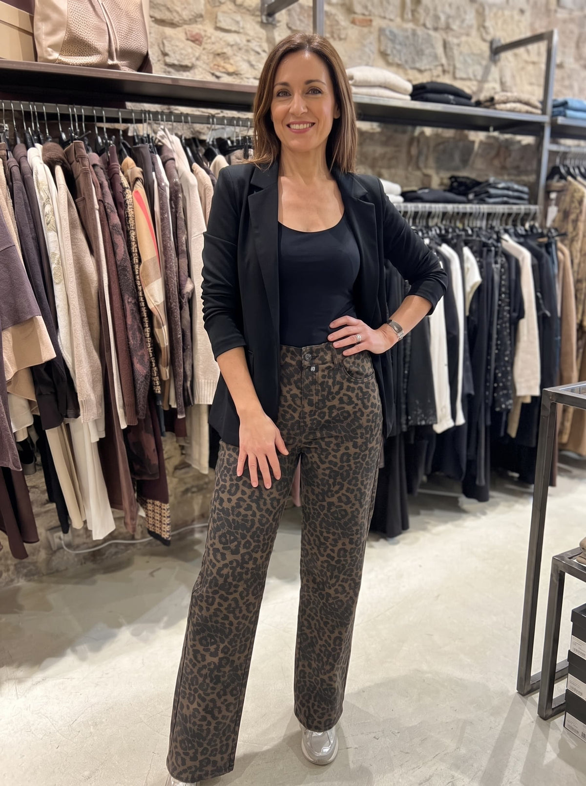 Pantalón animal print leopardo recto