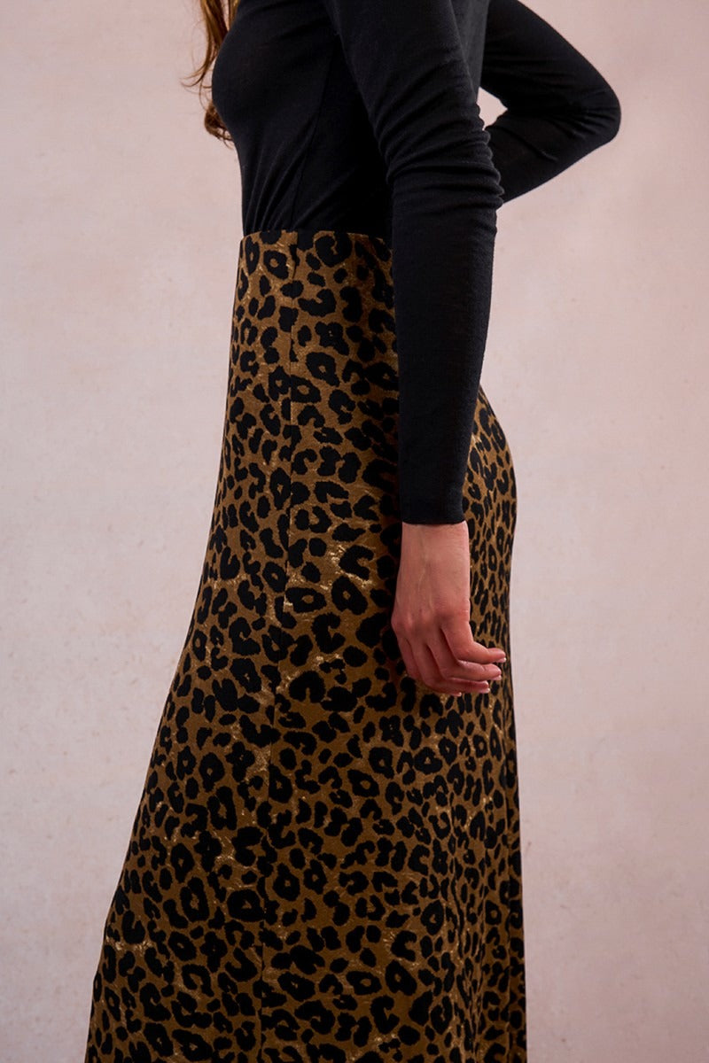 Falda larga estampado animal