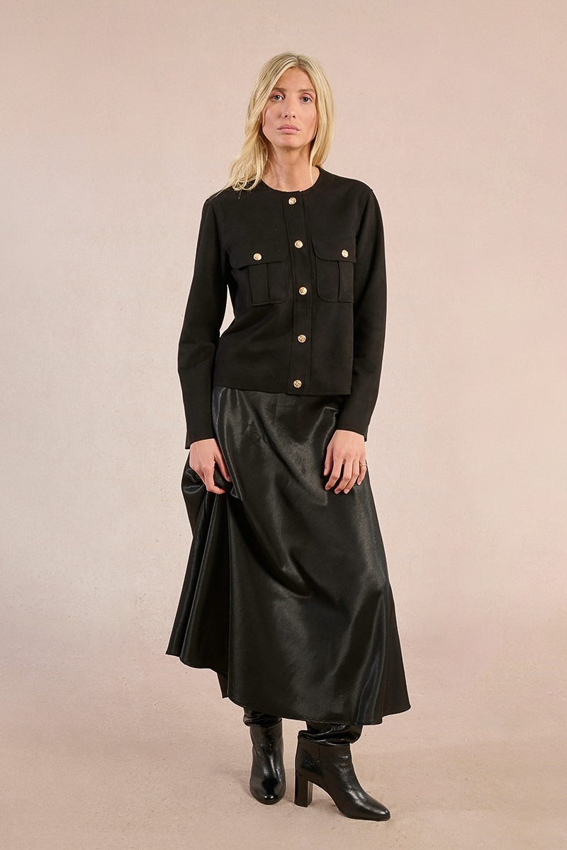 Long skirt in satin fabric 