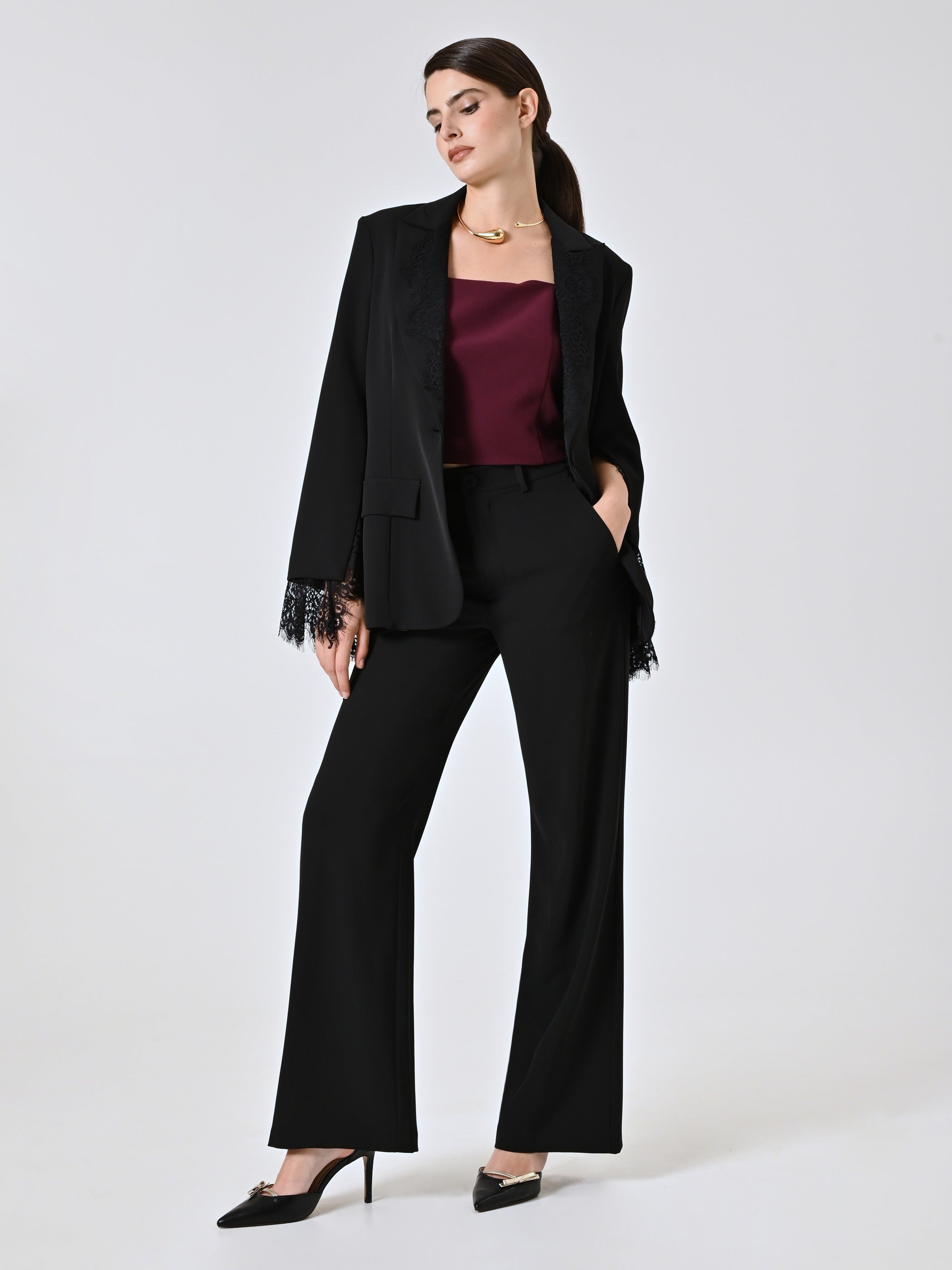 Pantalón de cady negro