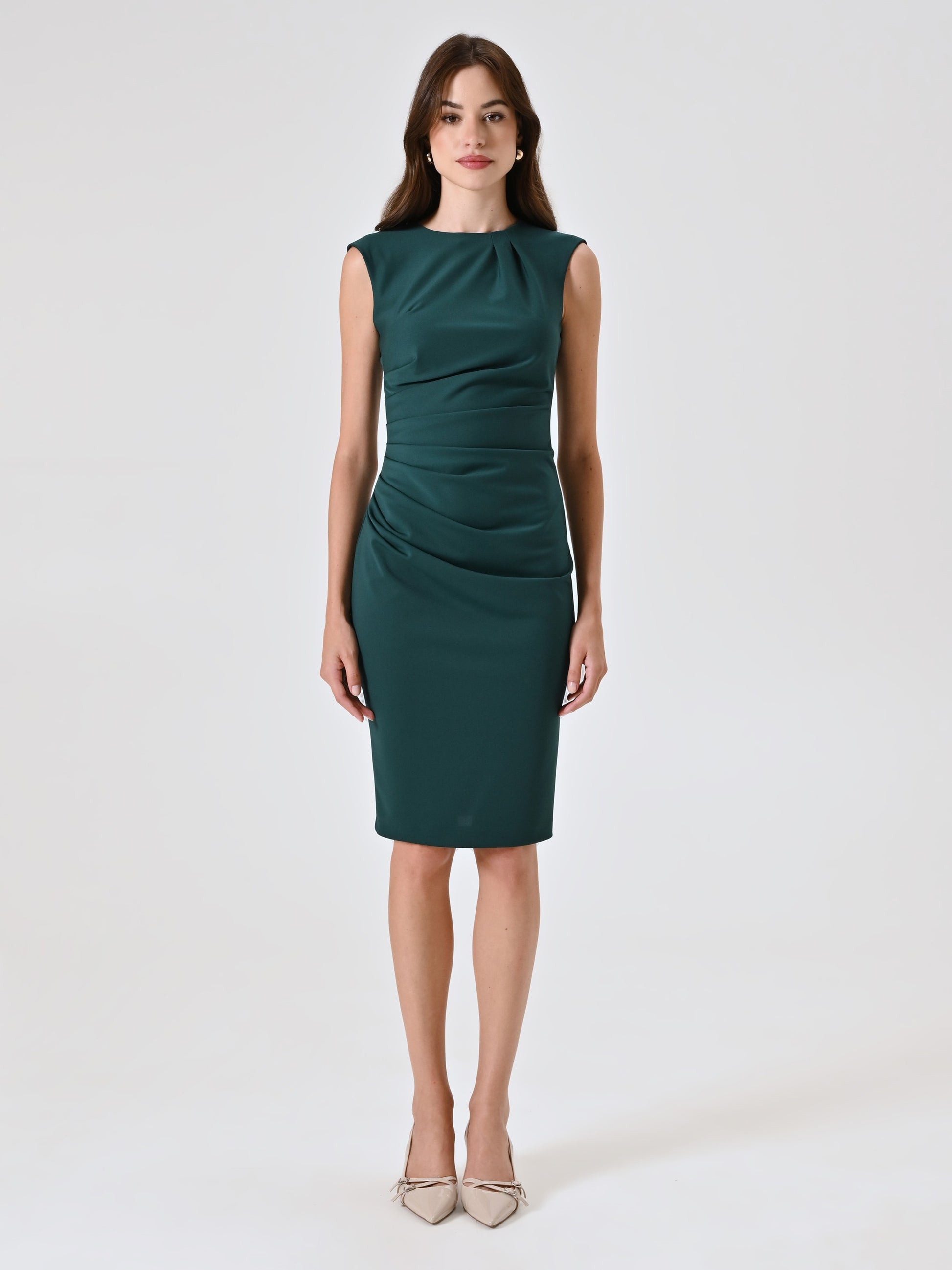 Vestido drapeado de punto milano