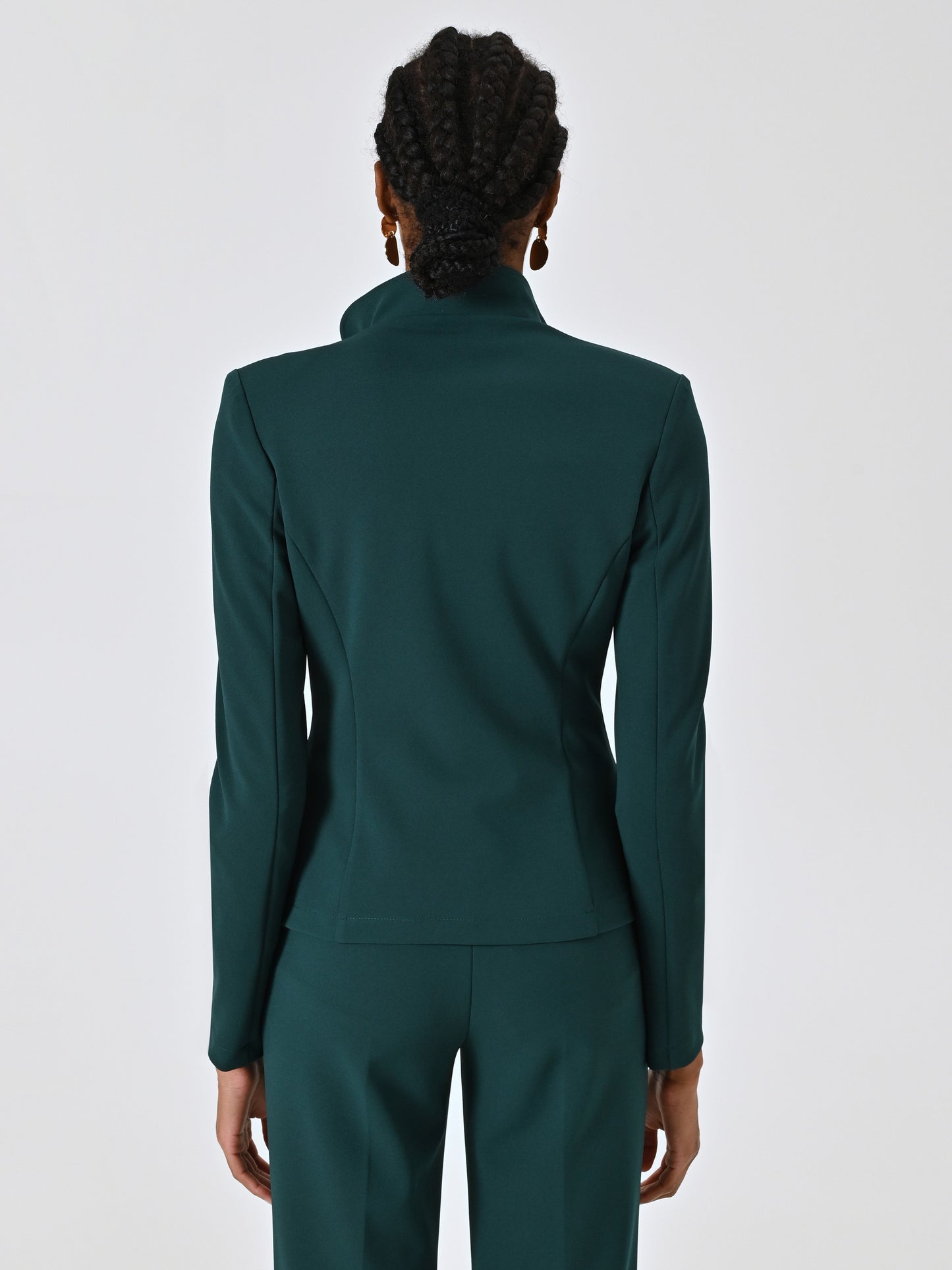 Green crepe neoprene jacket