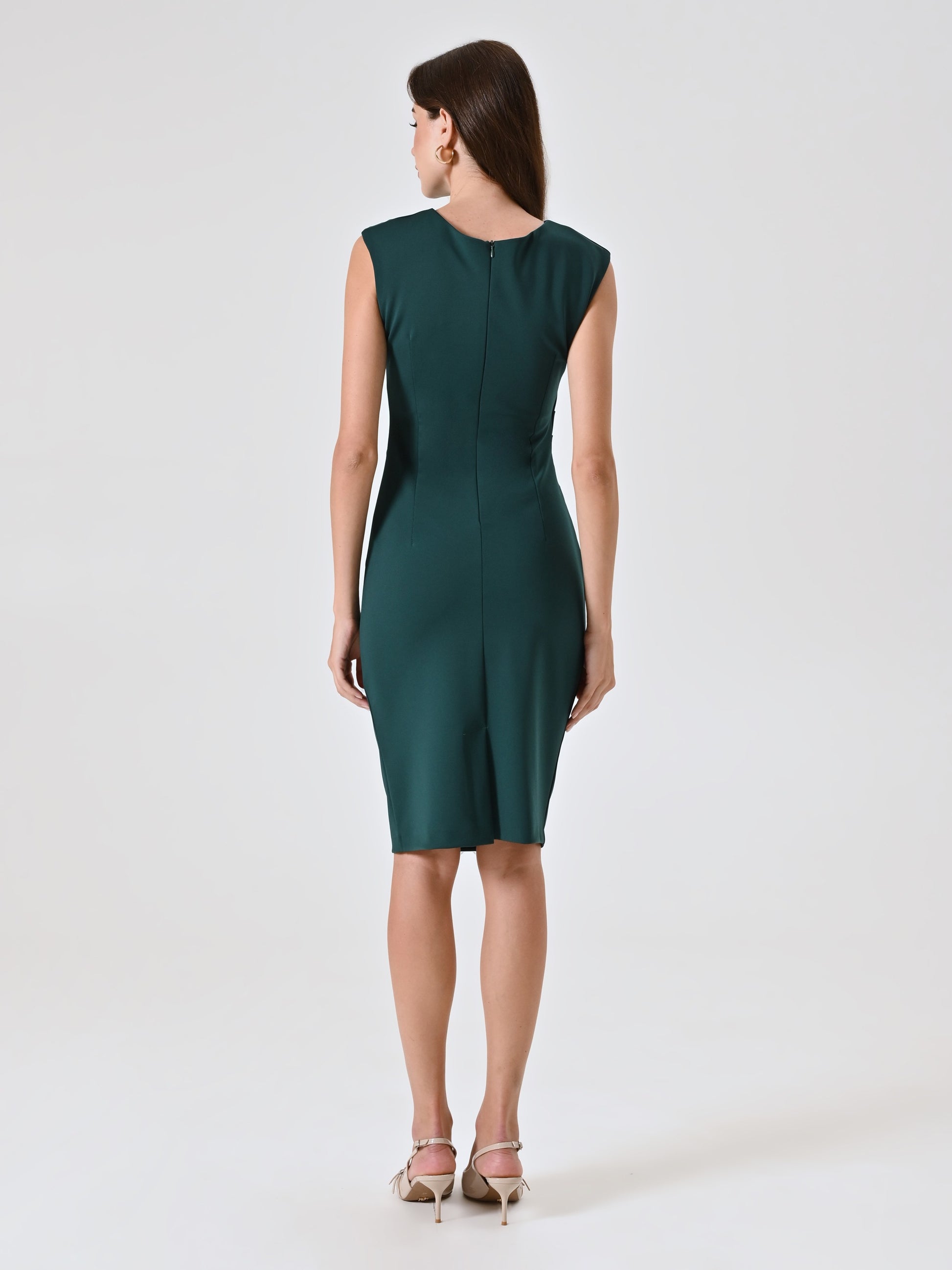 Vestido drapeado de punto milano