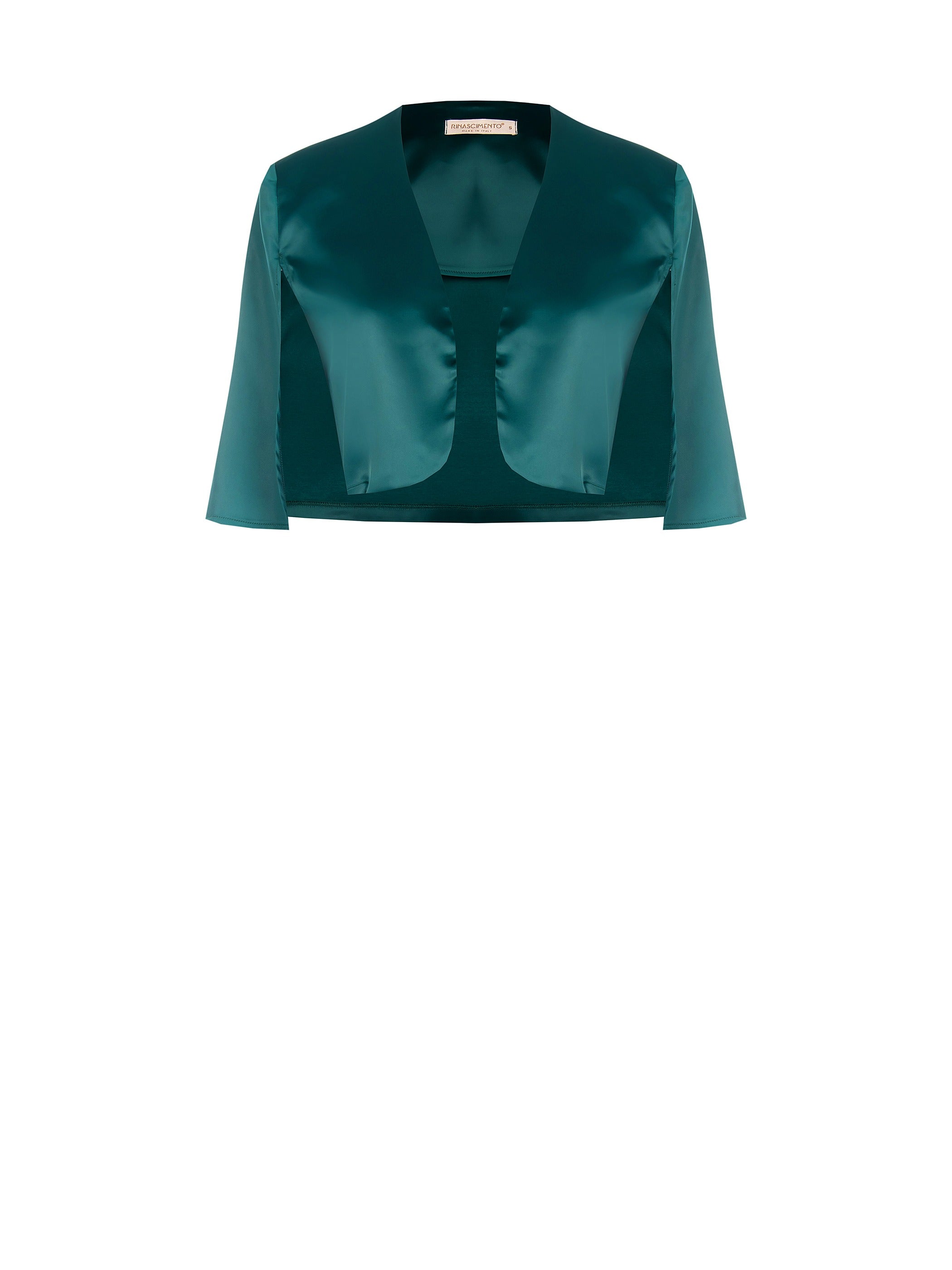 Bolero in green satin