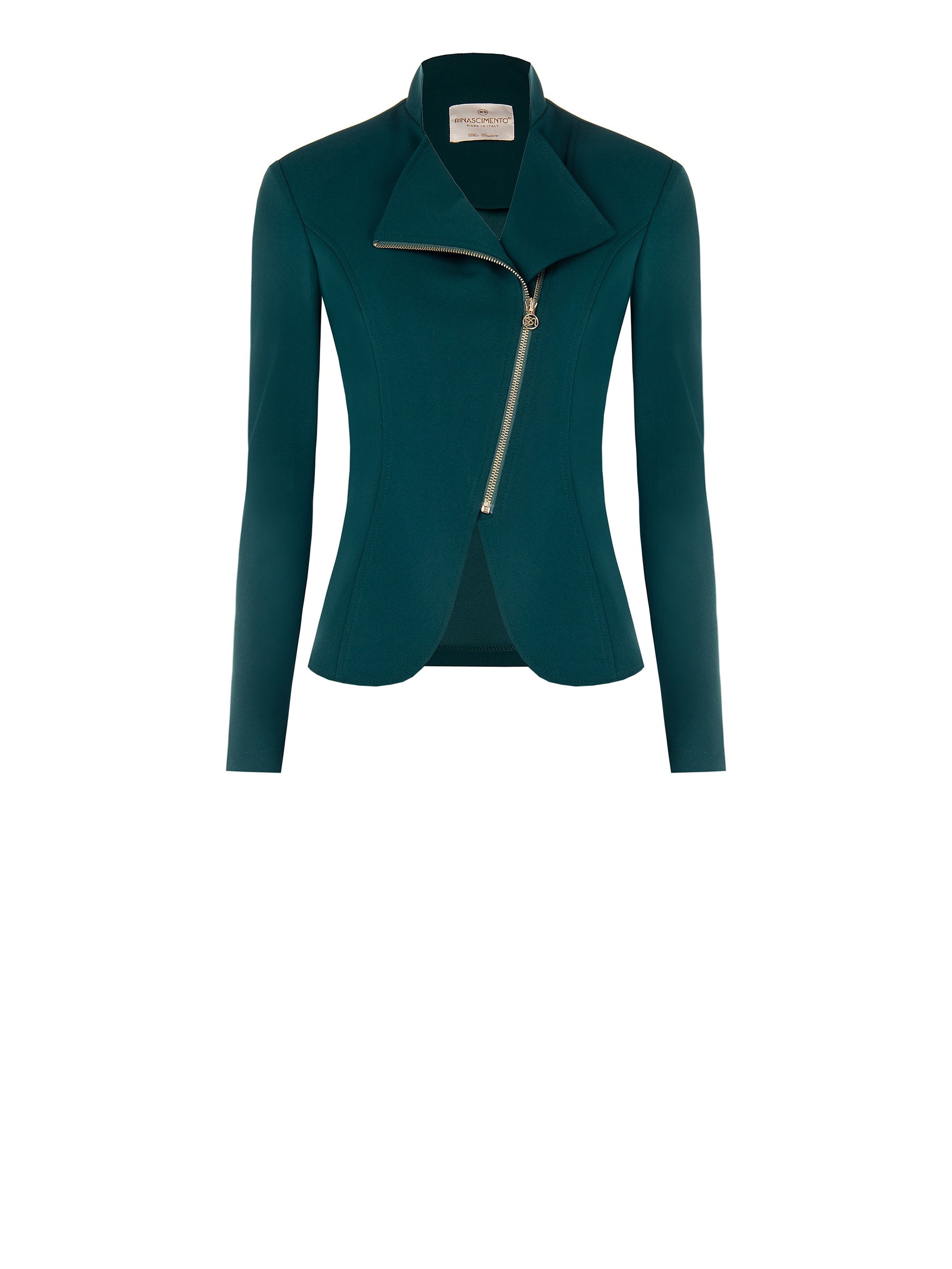 Chaqueta en neopreno crepé verde