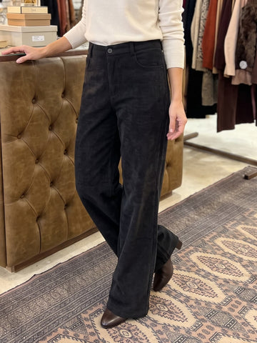 Pantalón negro de pana ancho