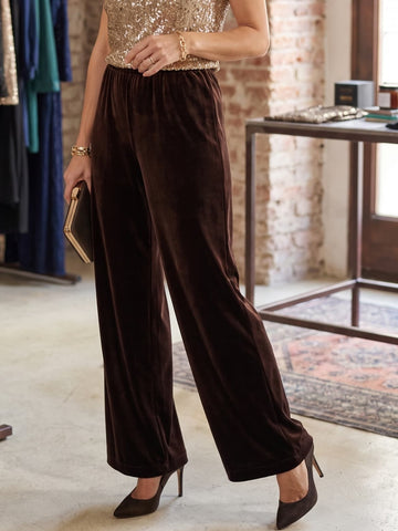 Pantalón de terciopelo marrón ancho