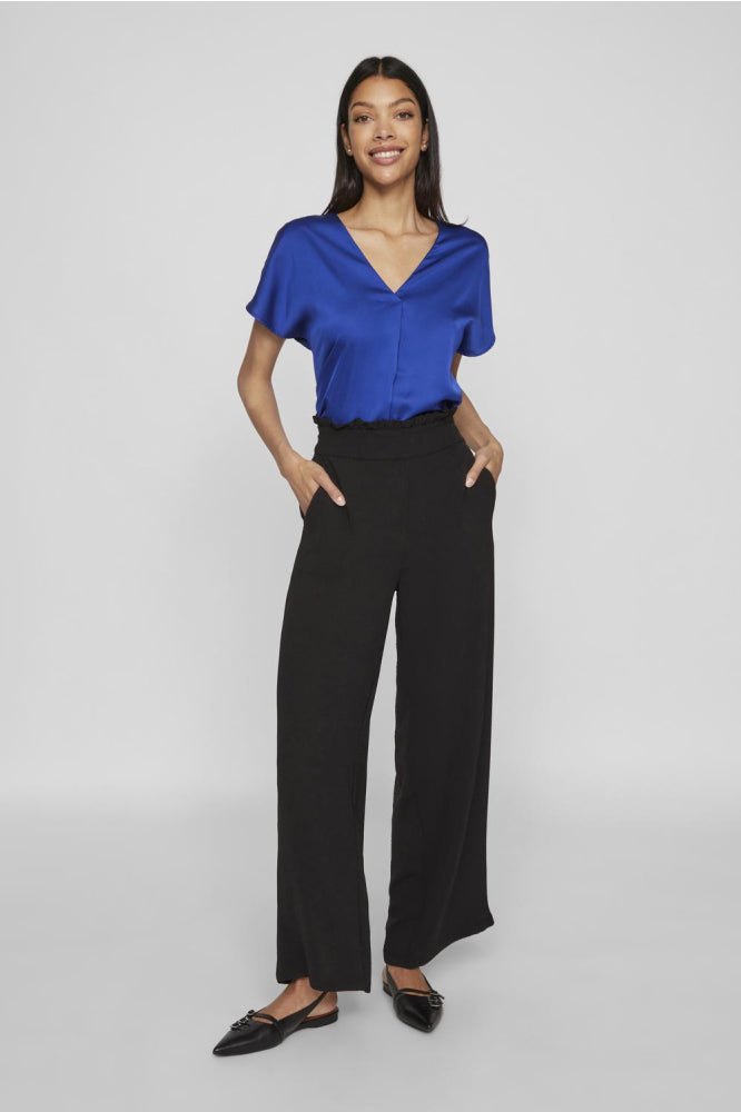 Satin V-neck T-shirt